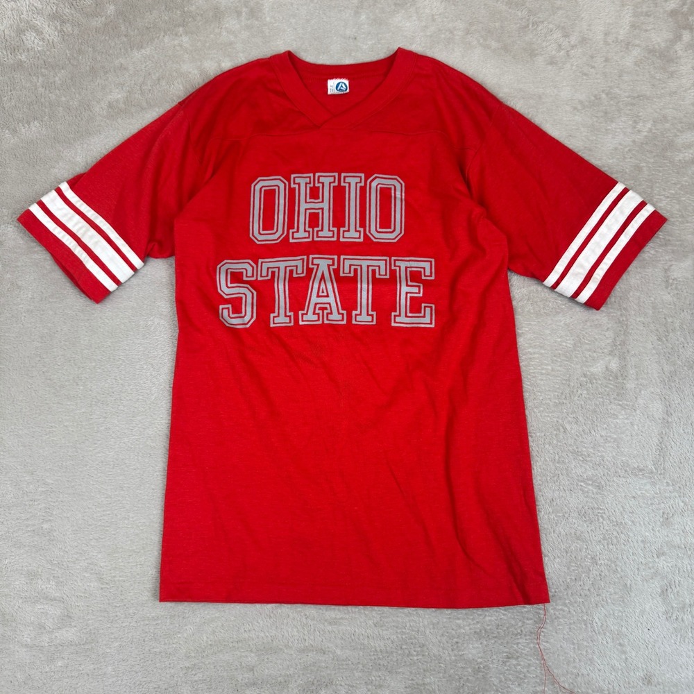 VTG 80s Artex Ohio State Buckeyes Shirt Jersey‎ Mens M Red Preowned